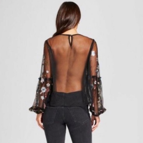 A New Day sheer black top - Picture 3 of 7